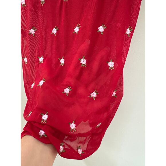 Vintage Rampage Red Lace Babydoll Sheer Bustier Tank Top Fairycore Y2K - Picture 2 of 6